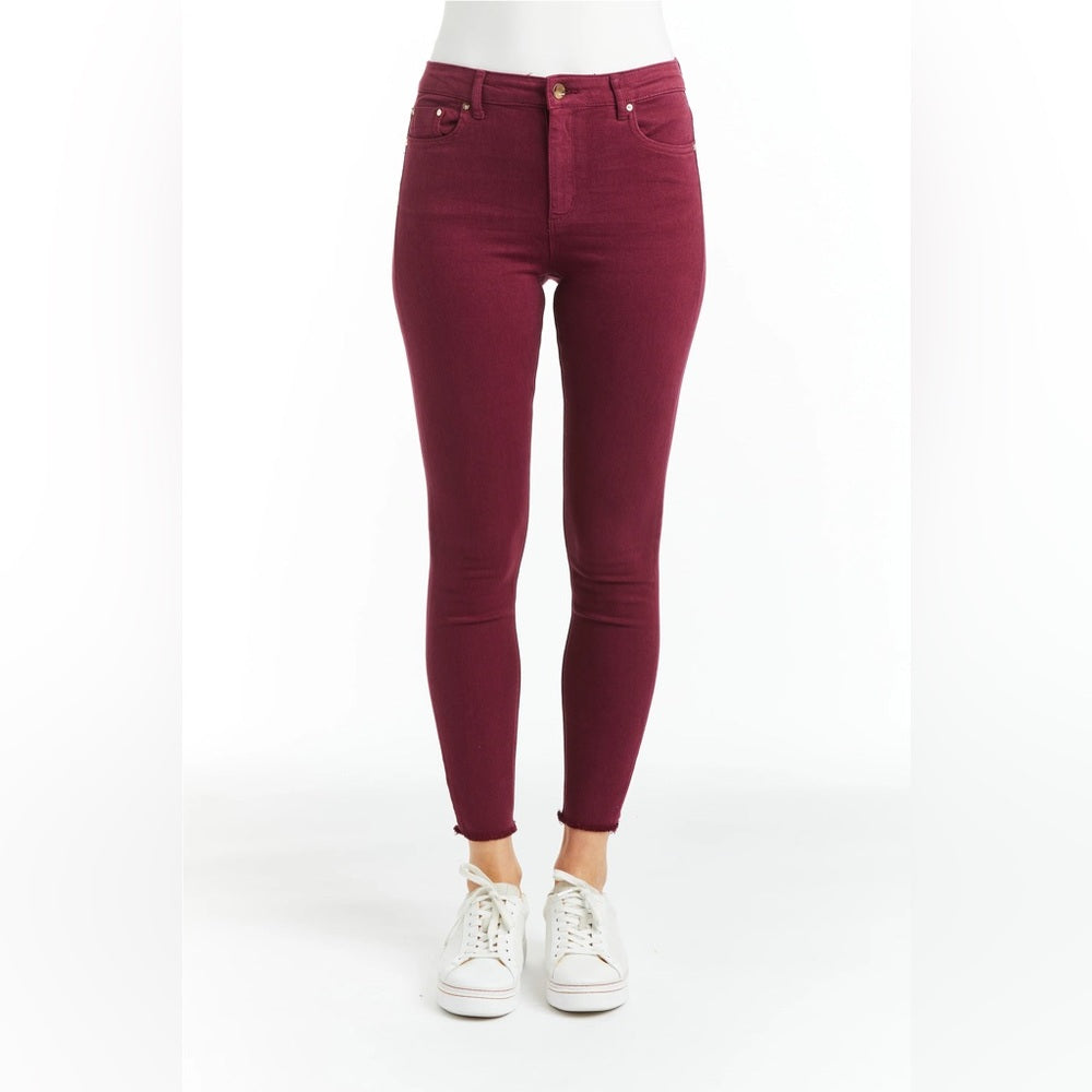 Tractr Red Skinny Jeans Sleek High-Rise