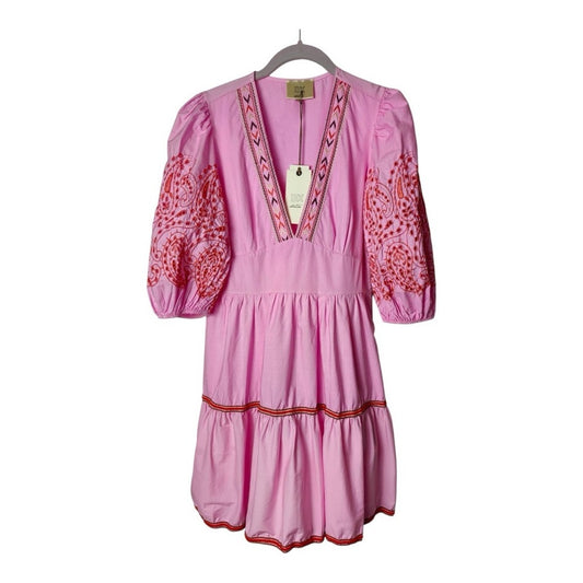NWT SIZE S DX Collection Pink and Red Mini Dress