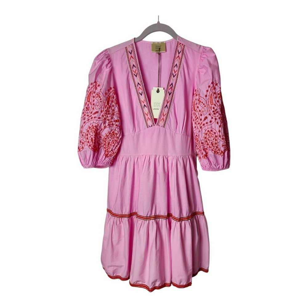 NWT SIZE S DX Collection Pink and Red Mini Dress