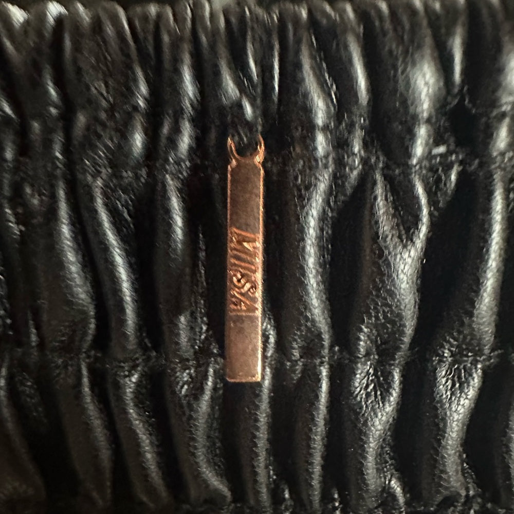 NWT SIZE XS Misa Los Angeles Black Smocked Crop Top