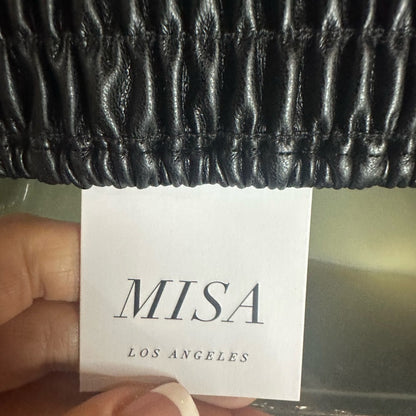 NWT SIZE XS Misa Los Angeles Black Smocked Crop Top