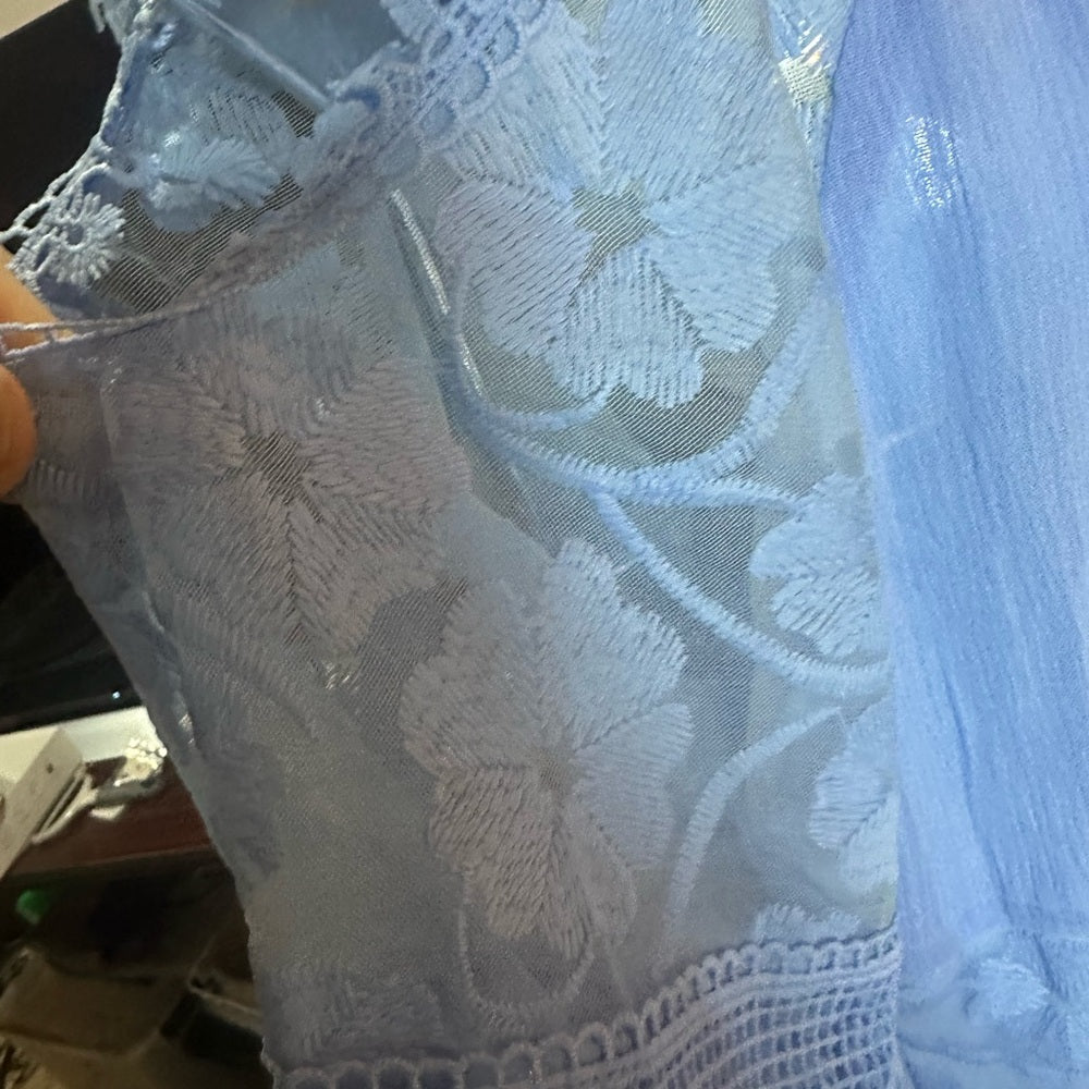 NWT SIZE S Blue Lace Off-Shoulder Women's Top