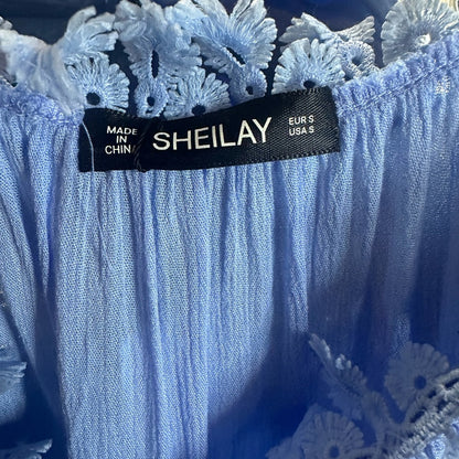 NWT SIZE S Blue Lace Off-Shoulder Women's Top
