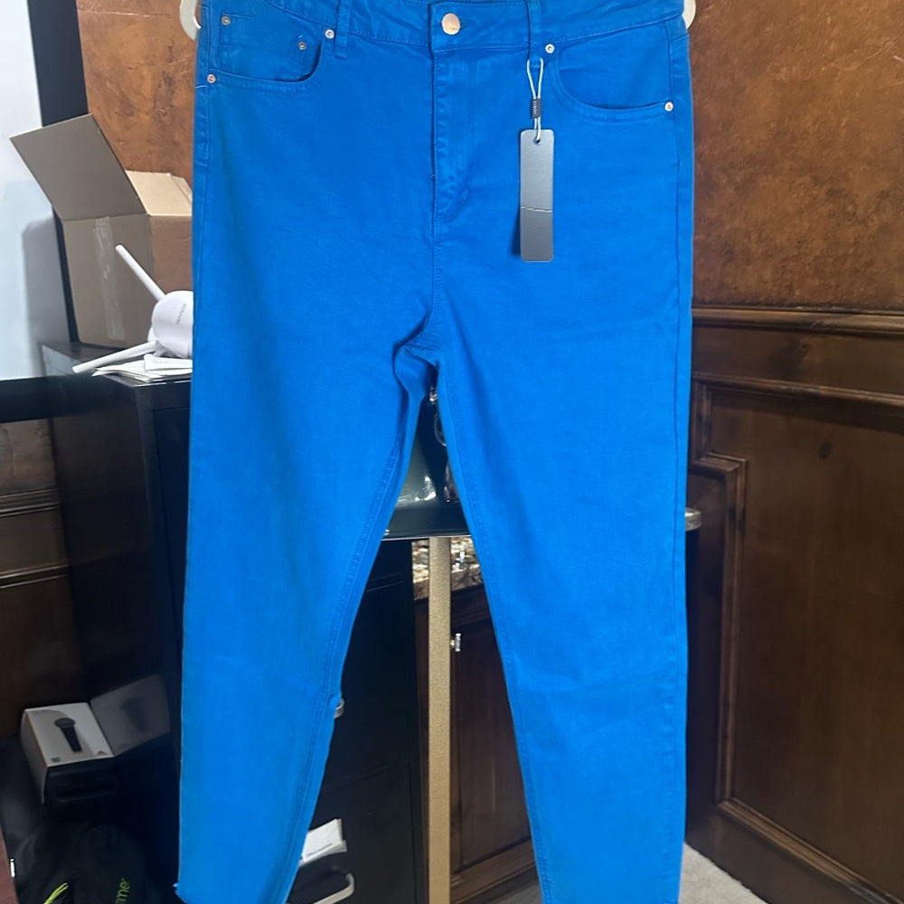 NWT SIZE 12/31 Tractr Blue Cropped Ankle Pants with Slim Fit
