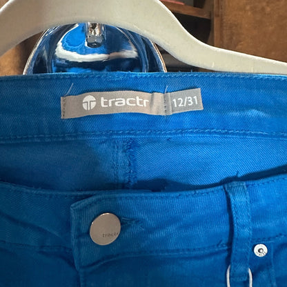 NWT SIZE 12/31 Tractr Blue Cropped Ankle Pants with Slim Fit