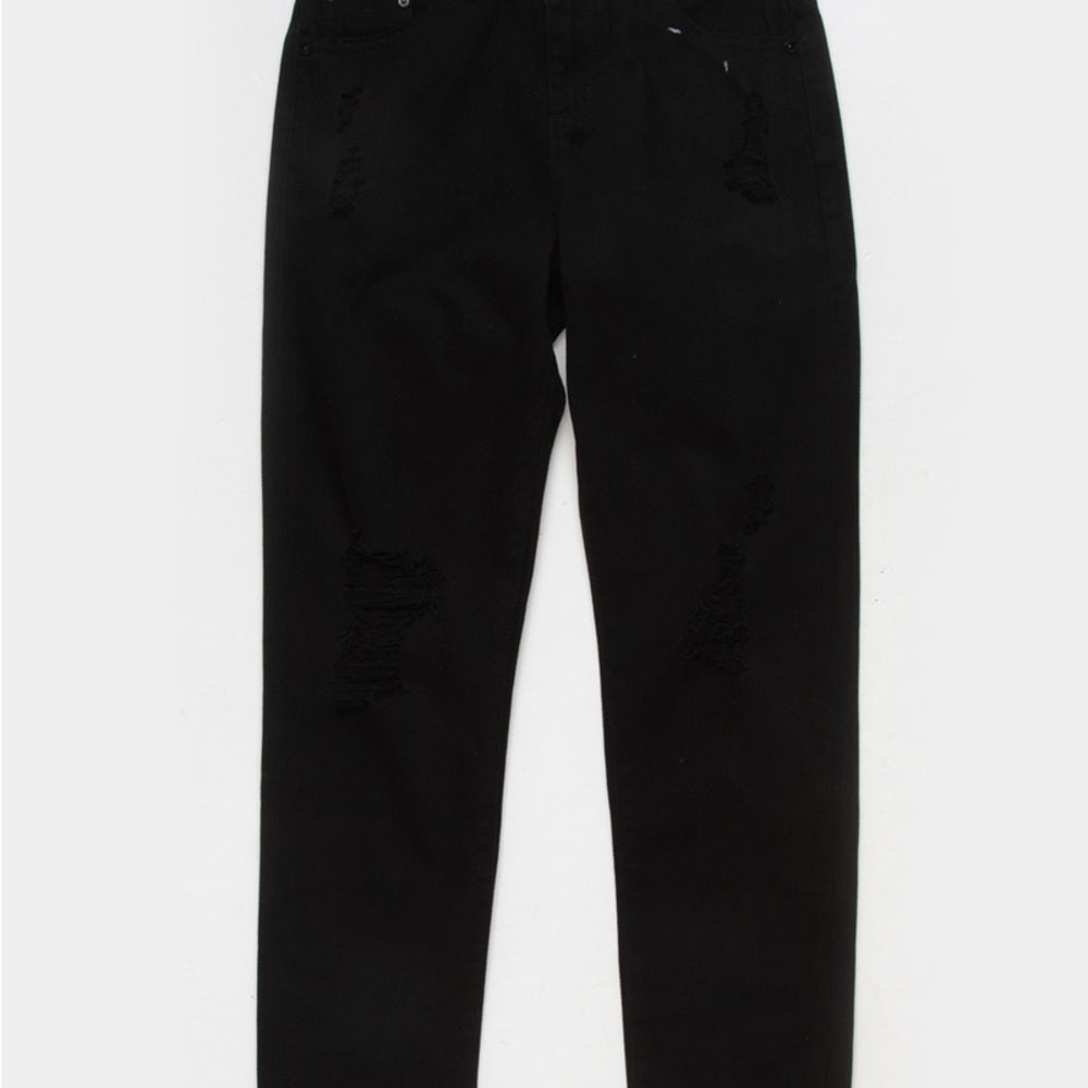 NWT SIZE 12/31 Tractr Skinny Black Jeans with Tapered Fit