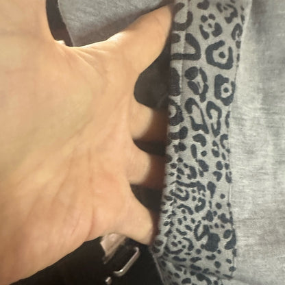 NWT SIZE L Hale Bob Gray and Black Track Pants with Relaxed Fit