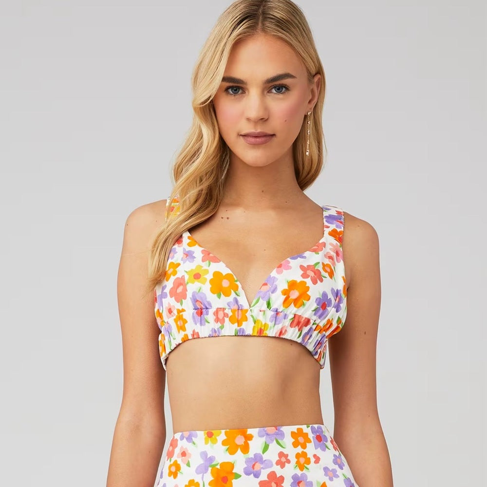 NWT SIZE 4 PepperMayo Floral Crop Top - Multicolor