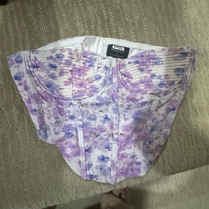 NWOT SIZE XS/ M Bardot Purple and Pink Sleeveless Bustier Crop Top