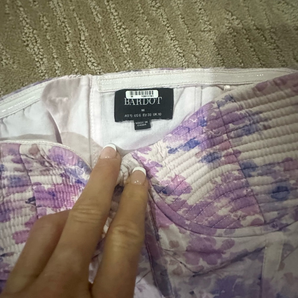 NWOT SIZE XS/ M Bardot Purple and Pink Sleeveless Bustier Crop Top