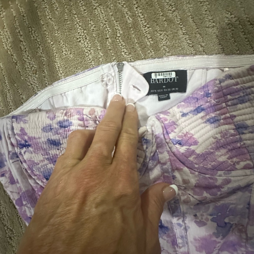 NWOT SIZE XS/ M Bardot Purple and Pink Sleeveless Bustier Crop Top