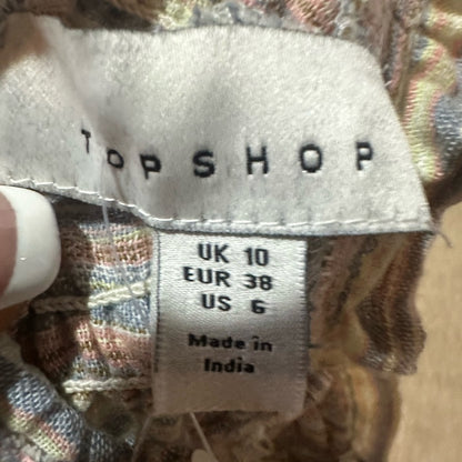 NWOT SIZE 10 Topshop Gray Ruffled Smocked Tank Top
