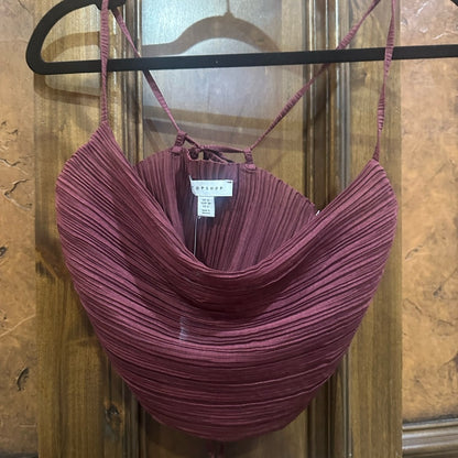 NWT SIZE 10 Topshop Red Ribbed Crop Camisole