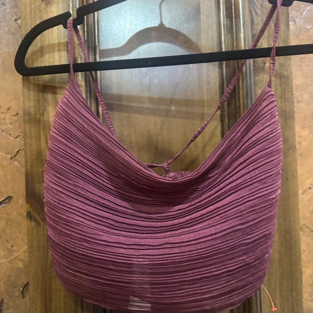 NWT SIZE 10 Topshop Red Ribbed Crop Camisole