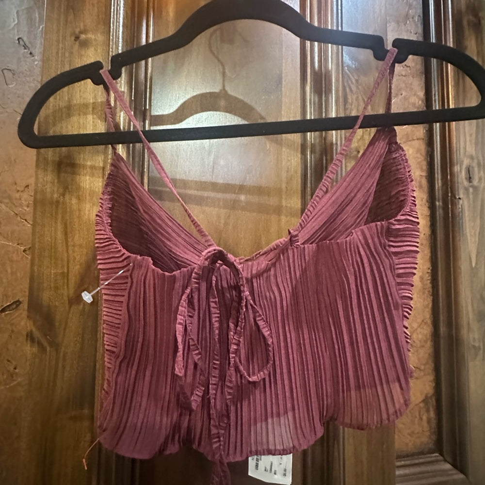 NWT SIZE 10 Topshop Red Ribbed Crop Camisole