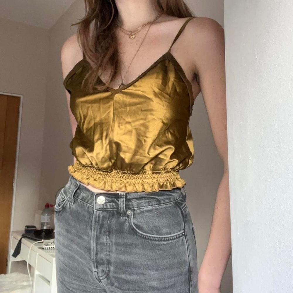 NWT SIZE M Zara Yellow Bustier Camisole Top