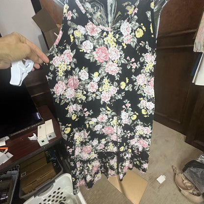 NWOT SIZE XL Wildflowers Pink and Yellow V-Neck Midi Sundress