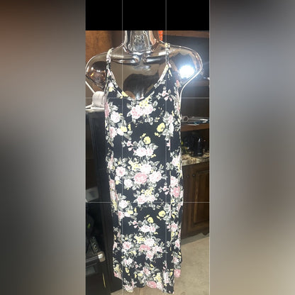 NWOT SIZE XL Wildflowers Pink and Yellow V-Neck Midi Sundress