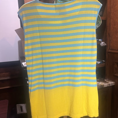 NWT SIZE M Yellow and Blue Sleeveless Boxy Muscle Tee