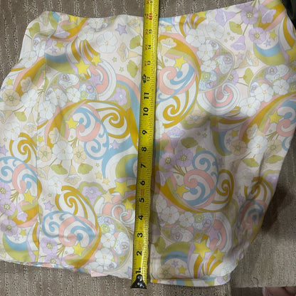 NWOT SIZE L For Love And Lemons Blue and Yellow Mini Pencil Skirt