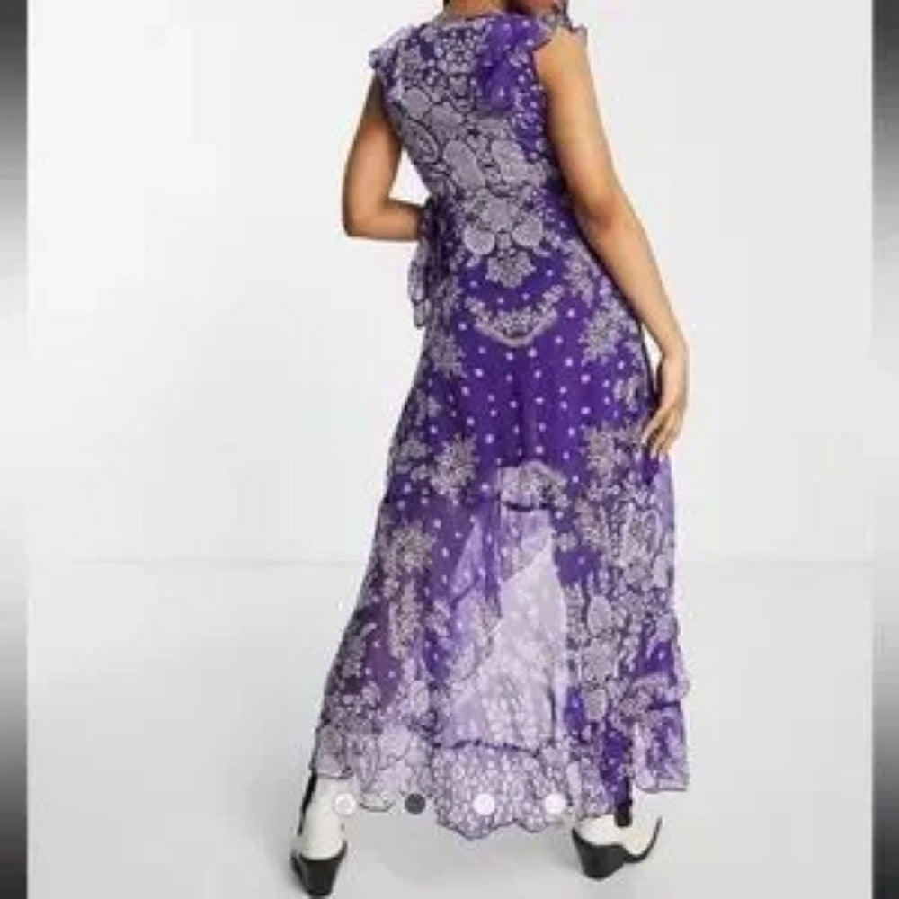 NWT SIZE S RAGA Purple Asymmetrical High-Low Sundress