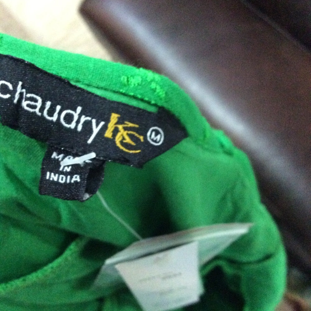 NWT SIZE M Green Sleeveless Midi Sundress with V-Neck