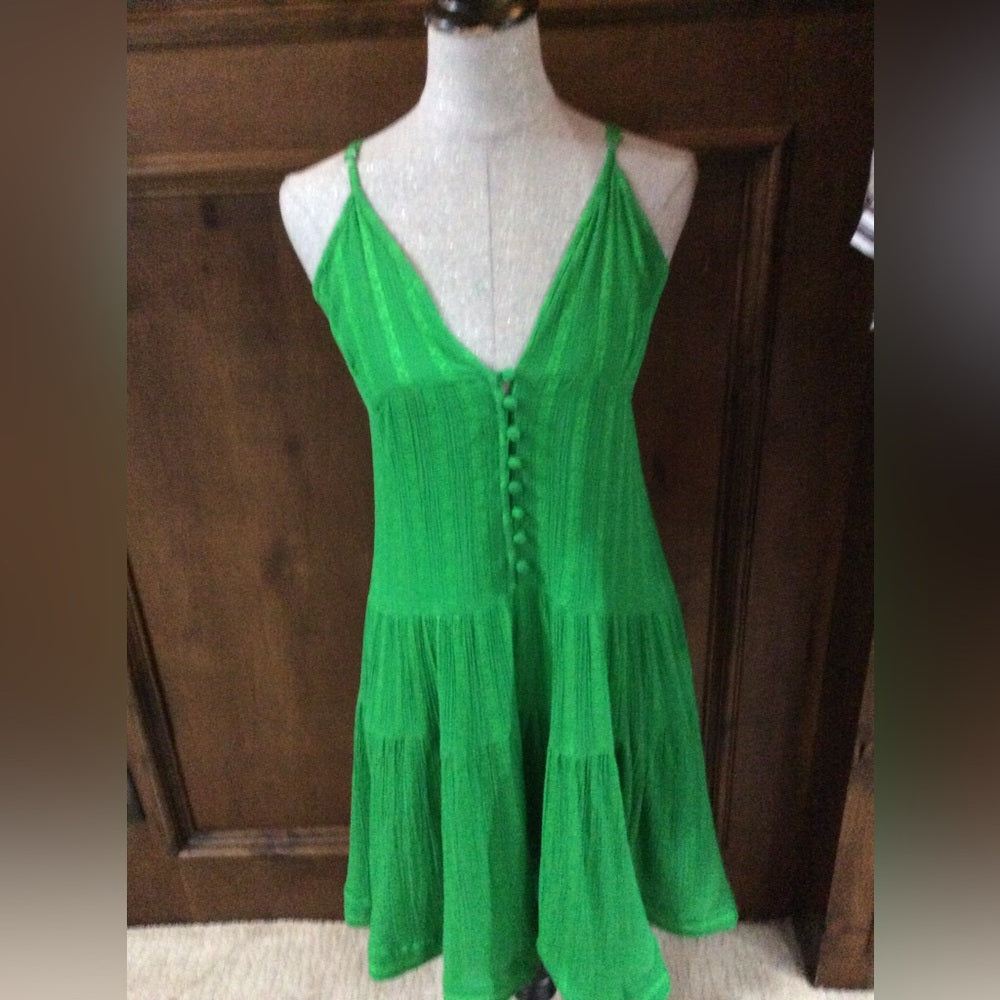 NWT SIZE M Green Sleeveless Midi Sundress with V-Neck