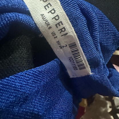 NWT SIZE 2/4/6/8 Peppermayo Blue Crop Top with Tie Front and Cut Out