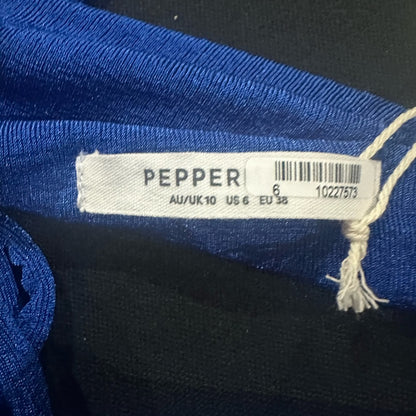 NWT SIZE 2/4/6/8 Peppermayo Blue Crop Top with Tie Front and Cut Out