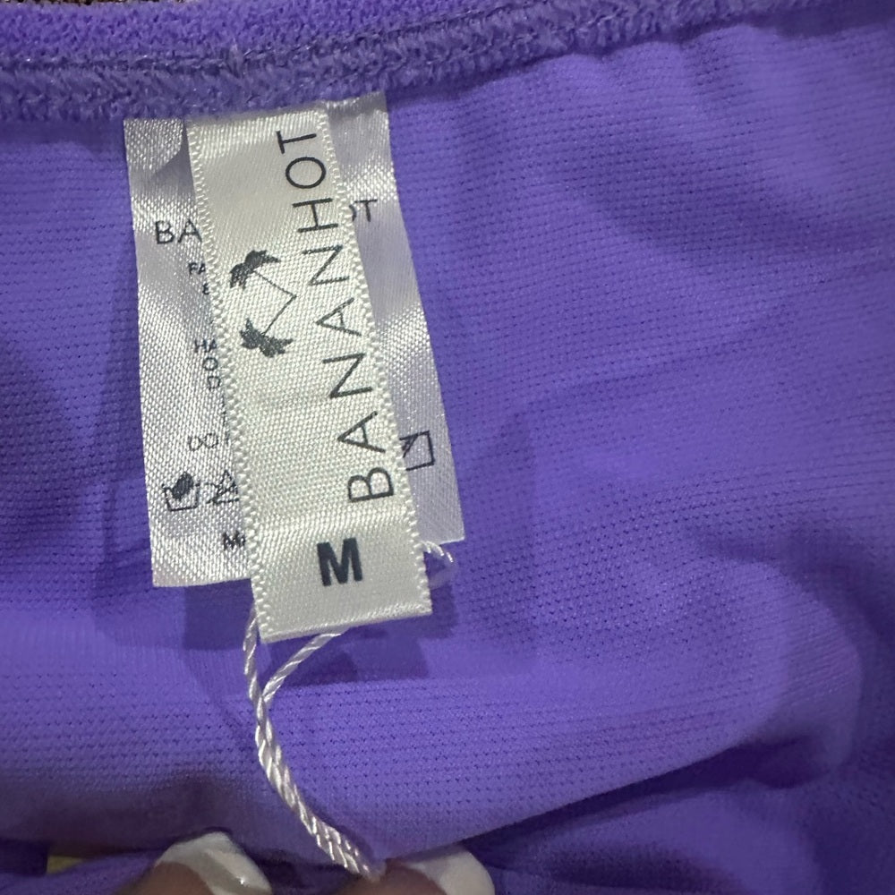 NWOT SIZE S/M Purple Strapless Ruched Crop Top