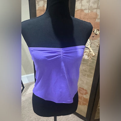 NWOT SIZE S/M Purple Strapless Ruched Crop Top