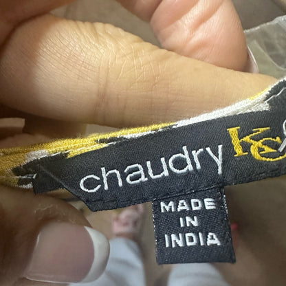 NWT SIZE M Yellow and White Casual Mini Sundress with Flutter Sleeves