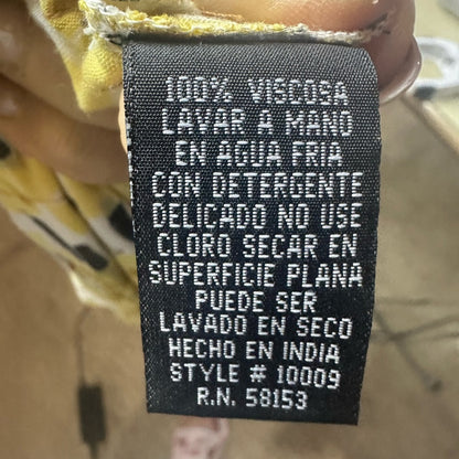 NWT SIZE M Yellow and White Casual Mini Sundress with Flutter Sleeves