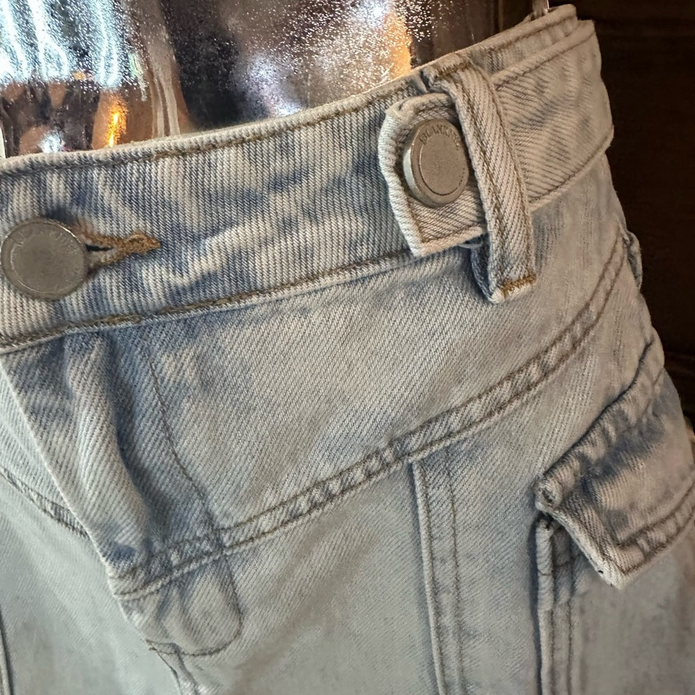 SIZE 27 Blank NYC Blue Cargo Denim Shorts Relaxed Fit