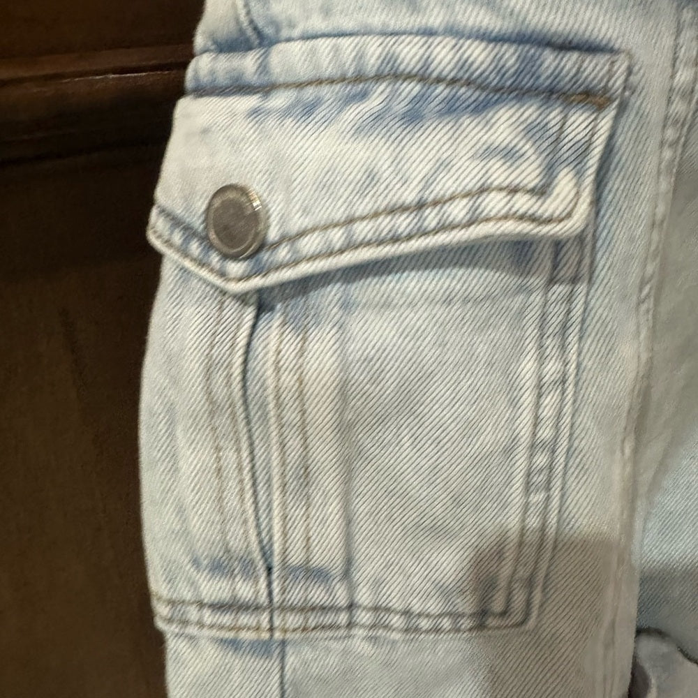 SIZE 27 Blank NYC Blue Cargo Denim Shorts Relaxed Fit