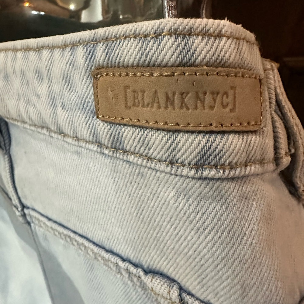 SIZE 27 Blank NYC Blue Cargo Denim Shorts Relaxed Fit