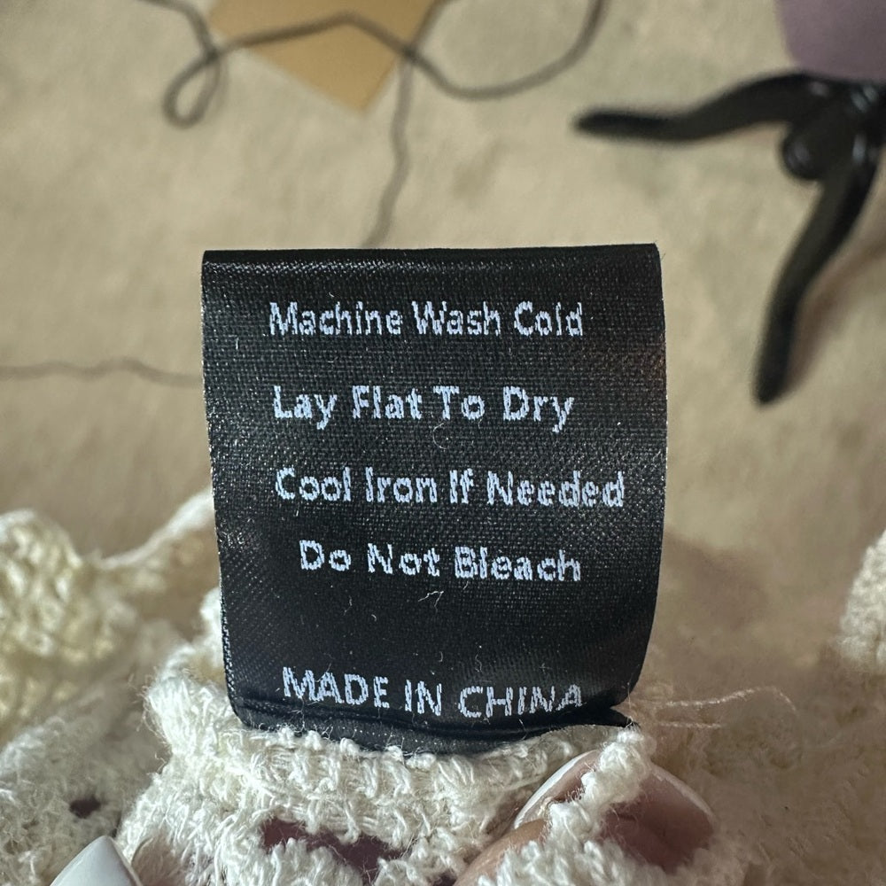 NWOT SIZE OS POL Cream Ruffled Cropped Blouse