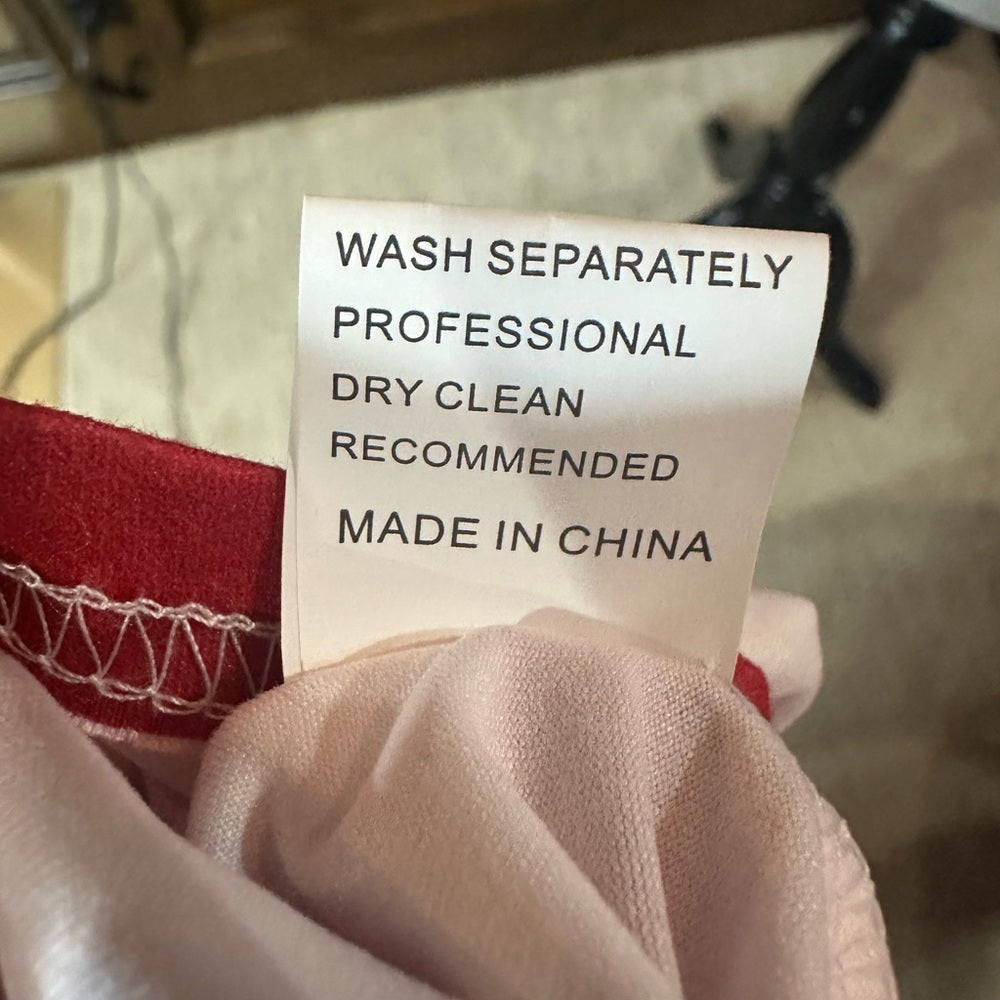 NWOT SIZE M Red and White Button Down Cut Out Blouse