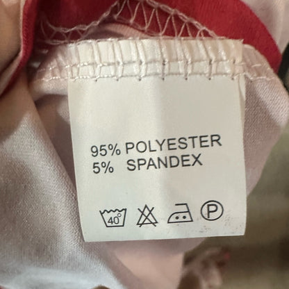 NWOT SIZE M Red and White Button Down Cut Out Blouse