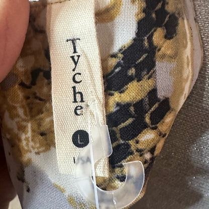 NWOT SIZE L Tyche Blue and Gold Sheath Mini Dress