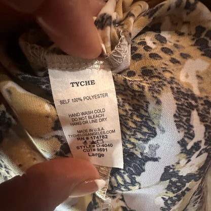 NWOT SIZE L Tyche Blue and Gold Sheath Mini Dress