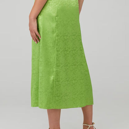 NWOT SIZE S Ronny Kobo Collection Green Midi Skirt with Slit