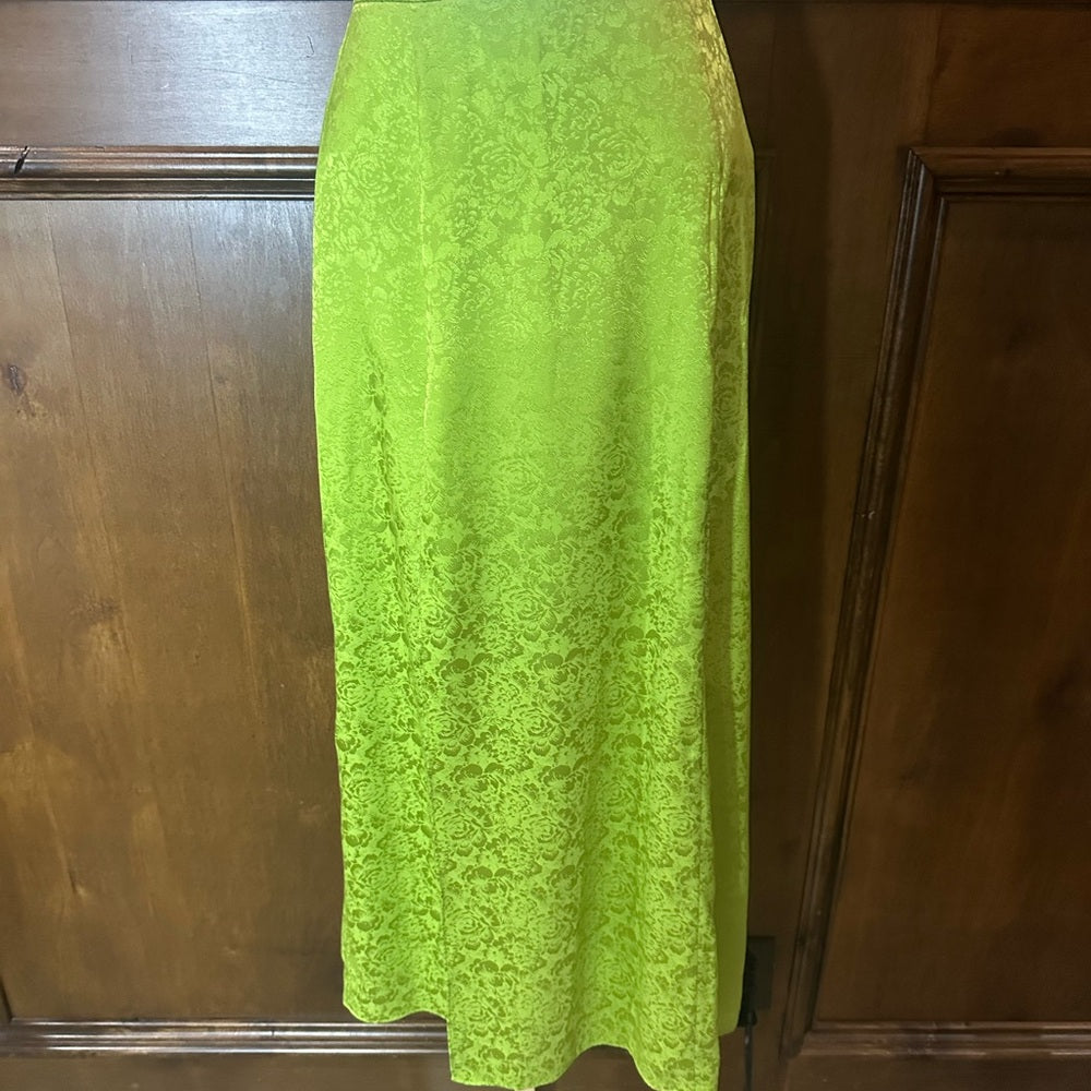 NWOT SIZE S Ronny Kobo Collection Green Midi Skirt with Slit