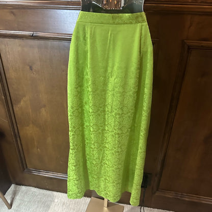 NWOT SIZE S Ronny Kobo Collection Green Midi Skirt with Slit