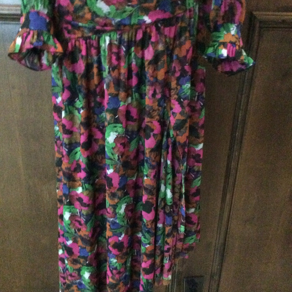 NWT SIZE S Misa Los Angeles Asymmetrical Pink and Green Wrap Skirt