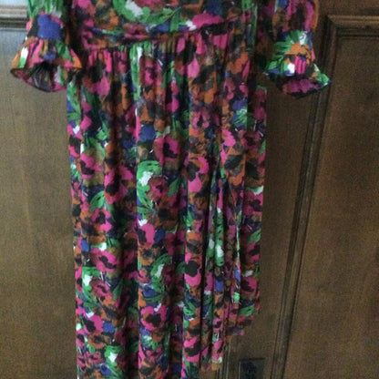 NWT SIZE S Misa Los Angeles Asymmetrical Pink and Green Wrap Skirt