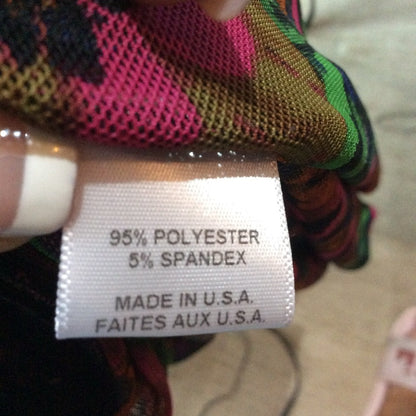 NWT SIZE S Misa Los Angeles Asymmetrical Pink and Green Wrap Skirt