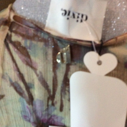 NWT size s Chic Yellow and Purple Tiered Midi Sundress