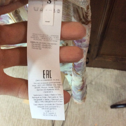 NWT size s Chic Yellow and Purple Tiered Midi Sundress