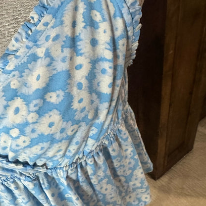 SIZE  L Abound Blue and White Fitted Wrap Camisole